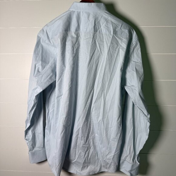 7 Diamonds Premium Button Down Shirt Men's Size XXL Light Blue and White Stripe - Picture 4 of 11